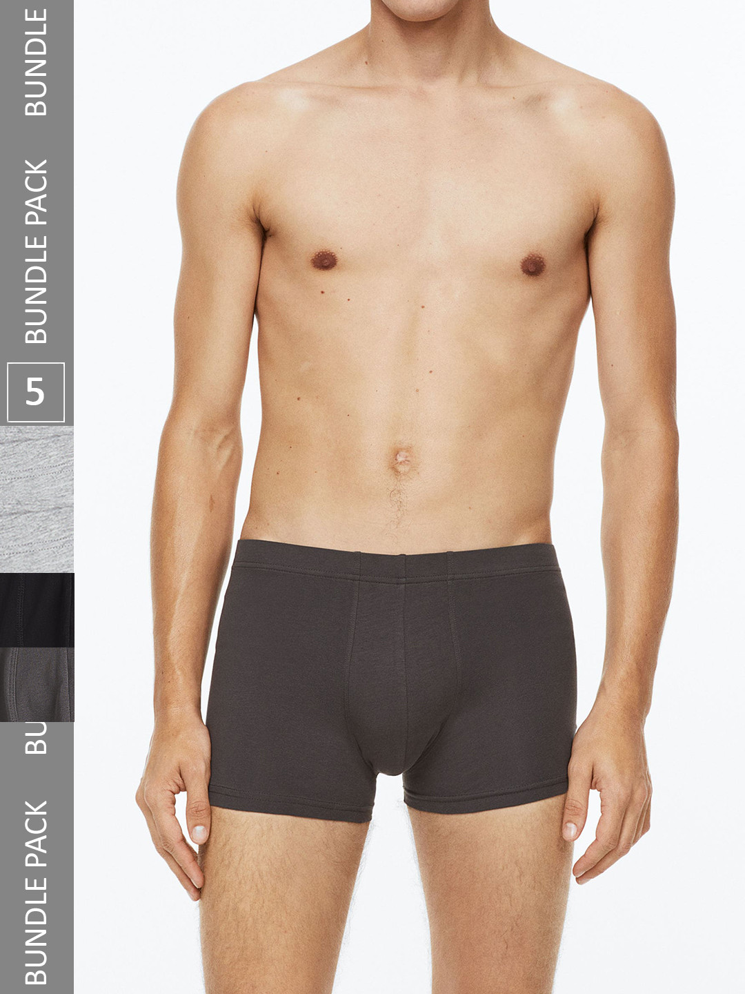

H&M Men 5-Pack Cotton Short Trunks, Black