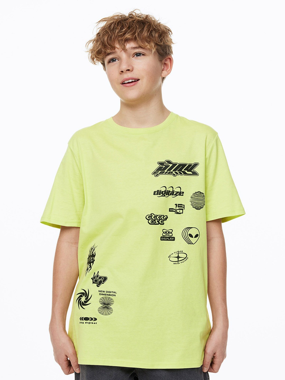 

H&M Boys Printed Cotton T-Shirt, Multi