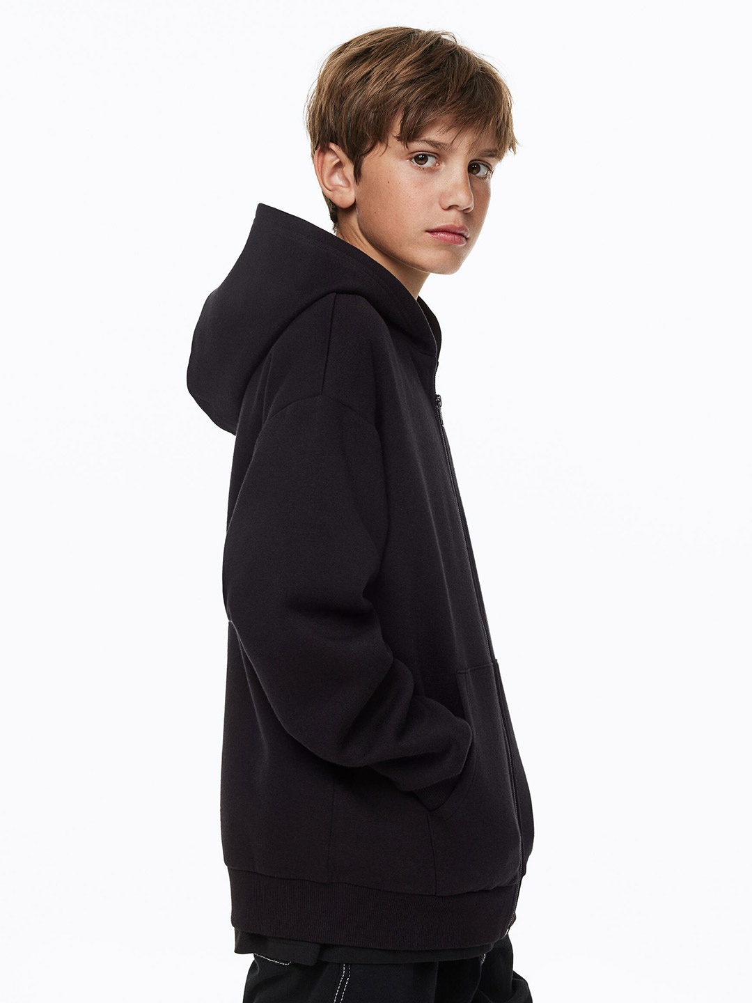 

H&M Boys Zip-Through Hoodie, Black
