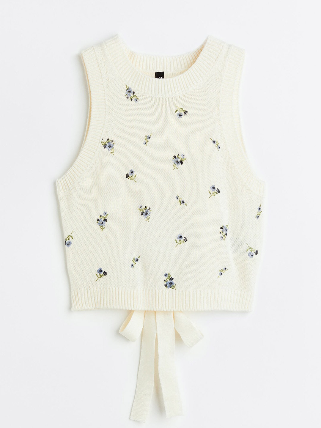 

H&M Women Tie-Detail Sweater Vest, Cream
