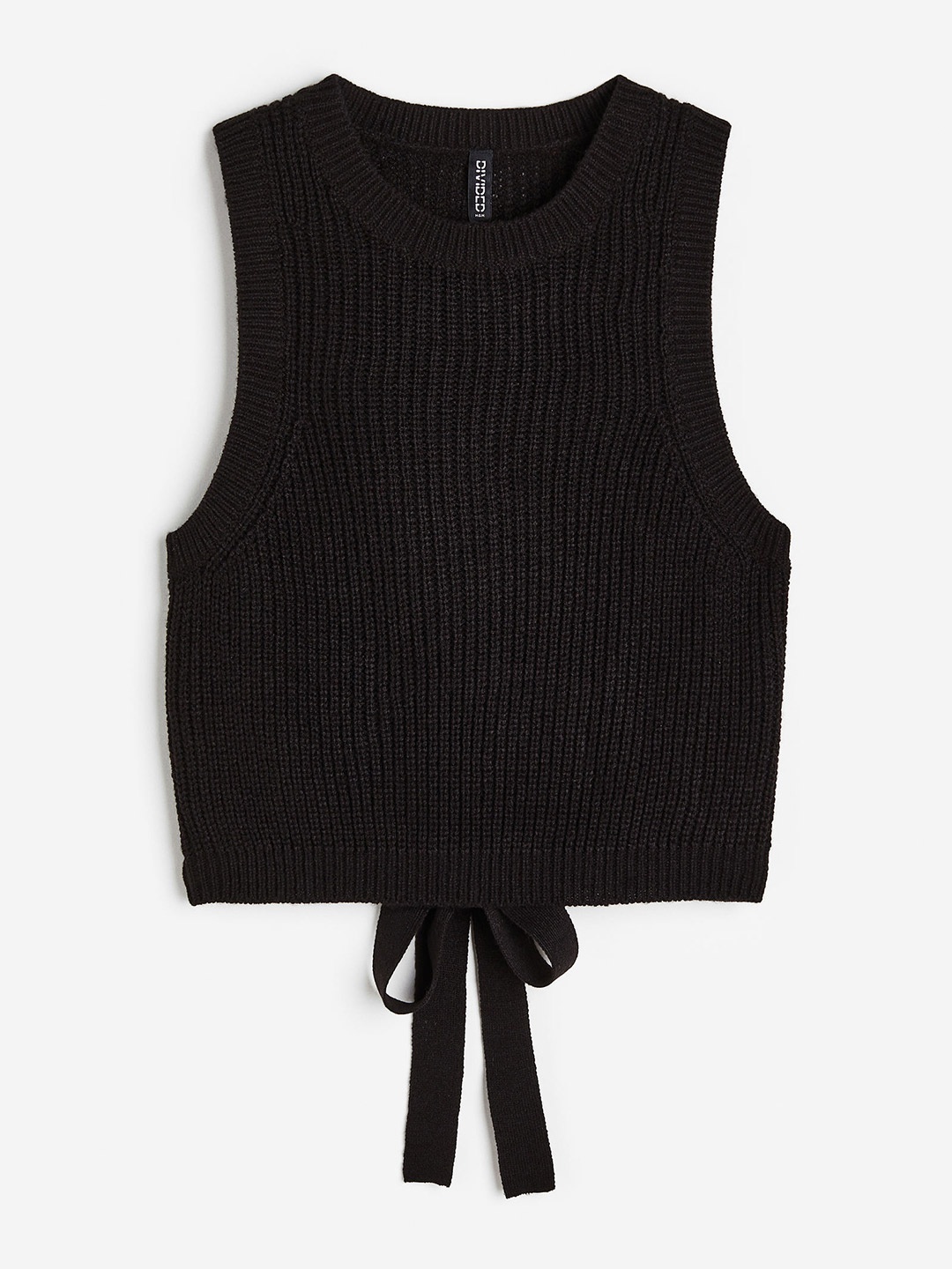 

H&M Women Tie-Detail Acrylic Sweater Vest, Black