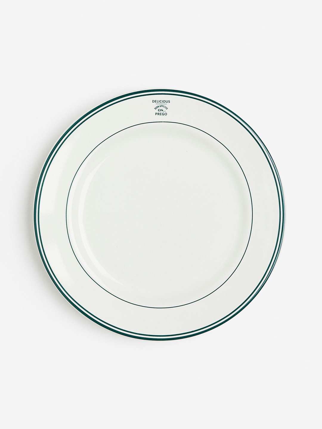 

H&M White & Green Stoneware Plates