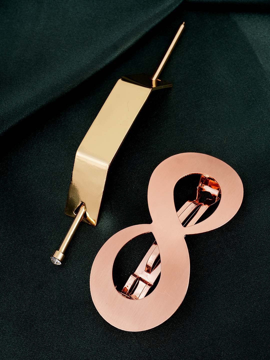 

Ferosh Women Set of 2 French Barrette, Gold