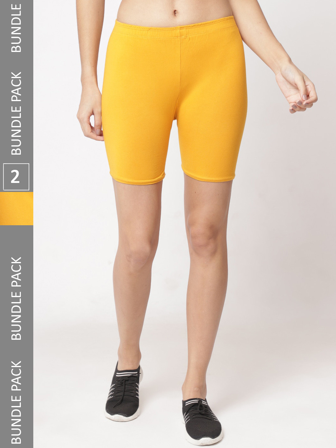 

Jinfo Women Pack of 2 Cycling Shorts, Yellow