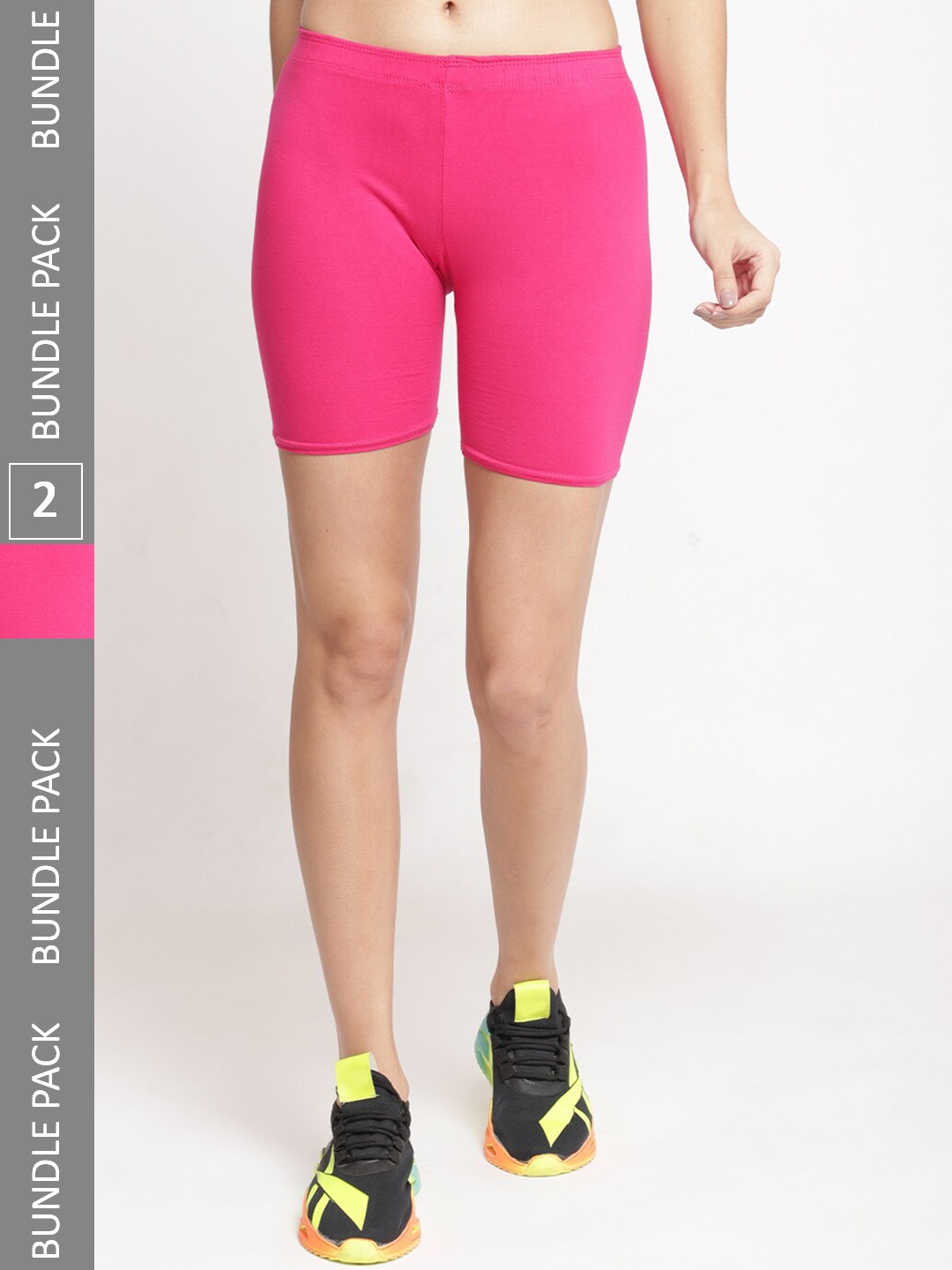 

Jinfo Women Pack of 2 Cotton Cycling Shorts, Pink