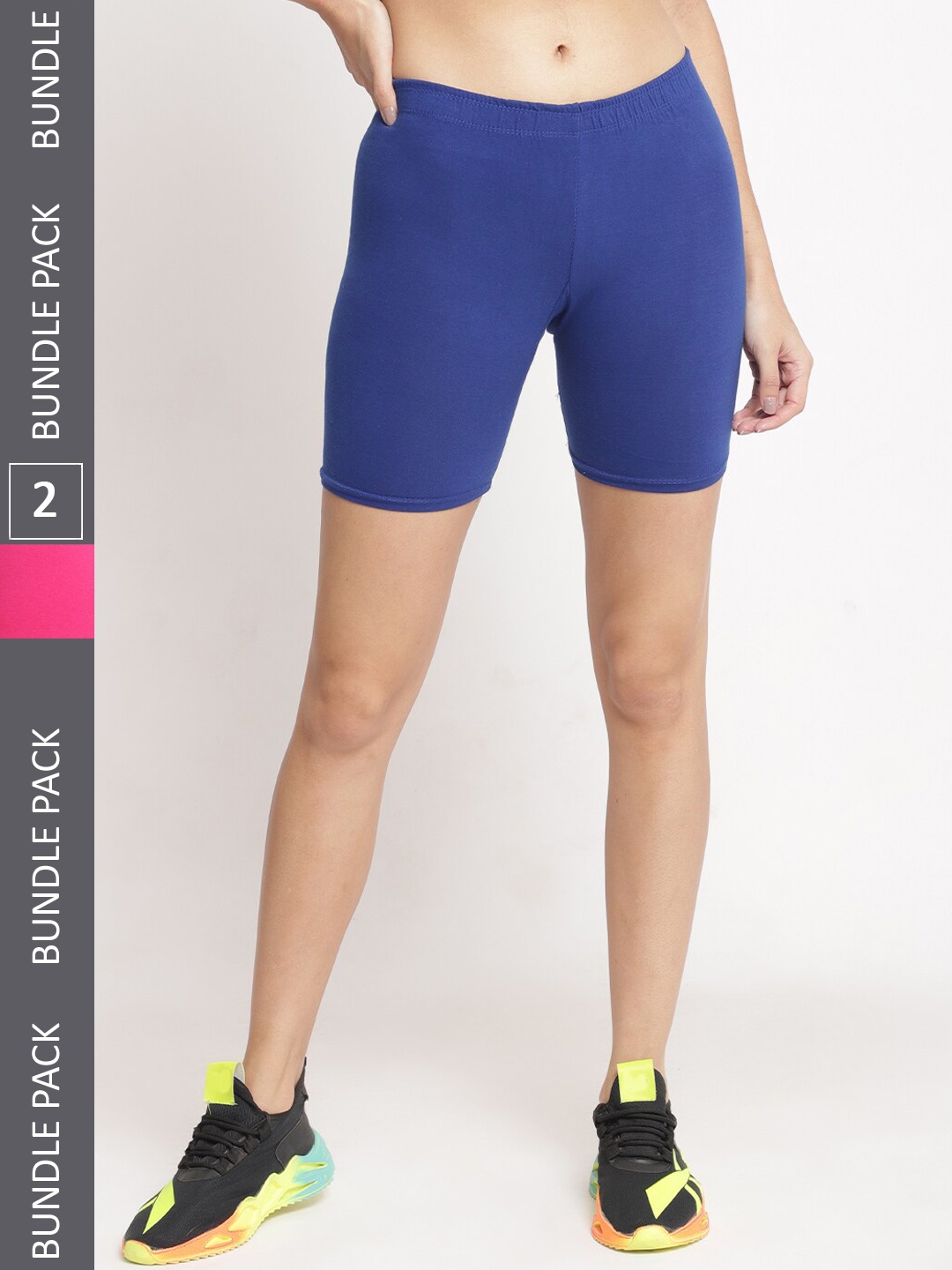 

Jinfo Women Pack of 2 Cycling Shorts, Blue
