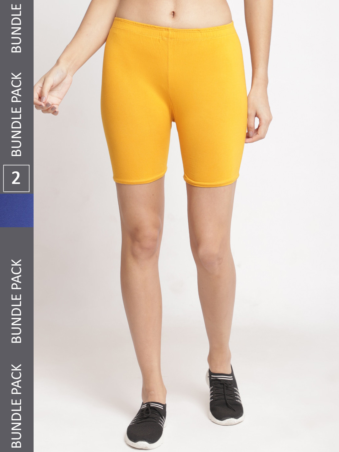 

Jinfo Women Pack of 2 Cycling Shorts, Blue