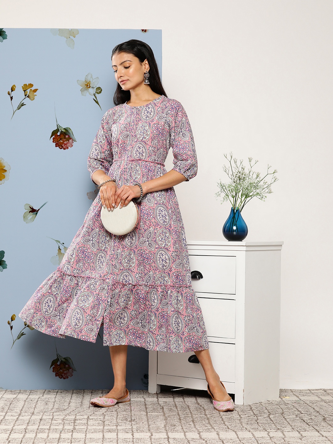 

Libas Floral Midi Dress, Pink