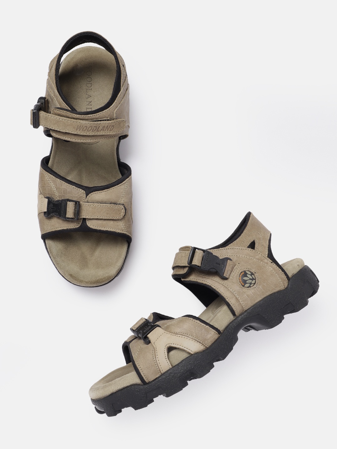 

Woodland Men Leather Comfort Sandals, Khaki