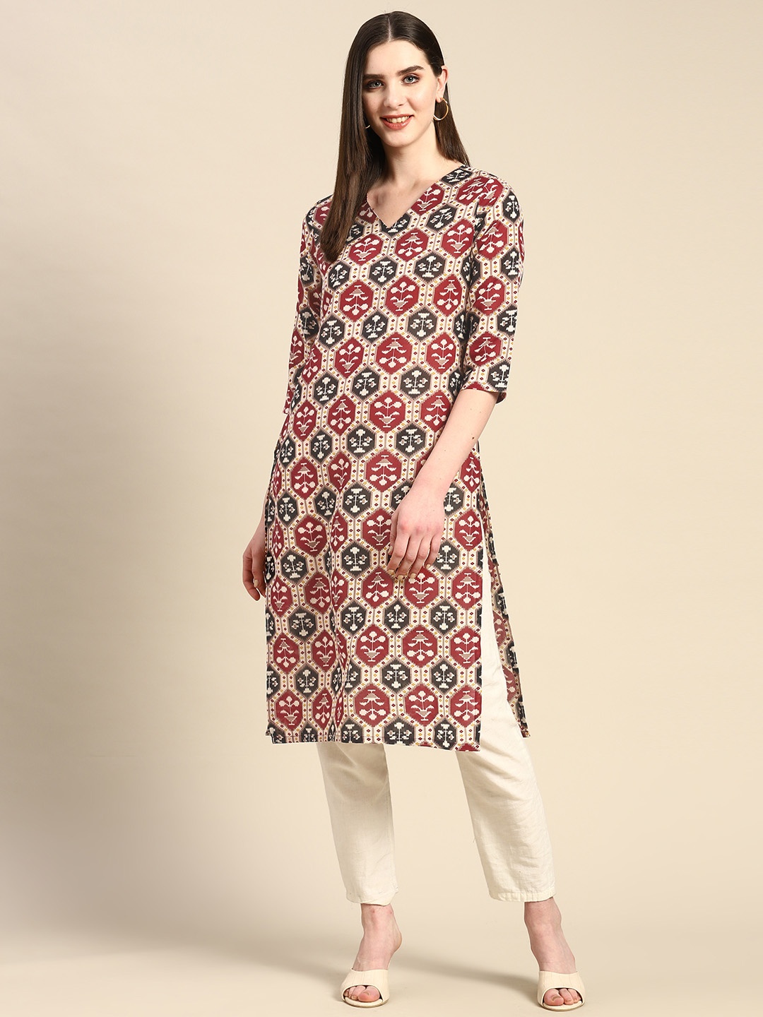 

Anouk Women Ethnic Motifs Printed Kurta, Maroon