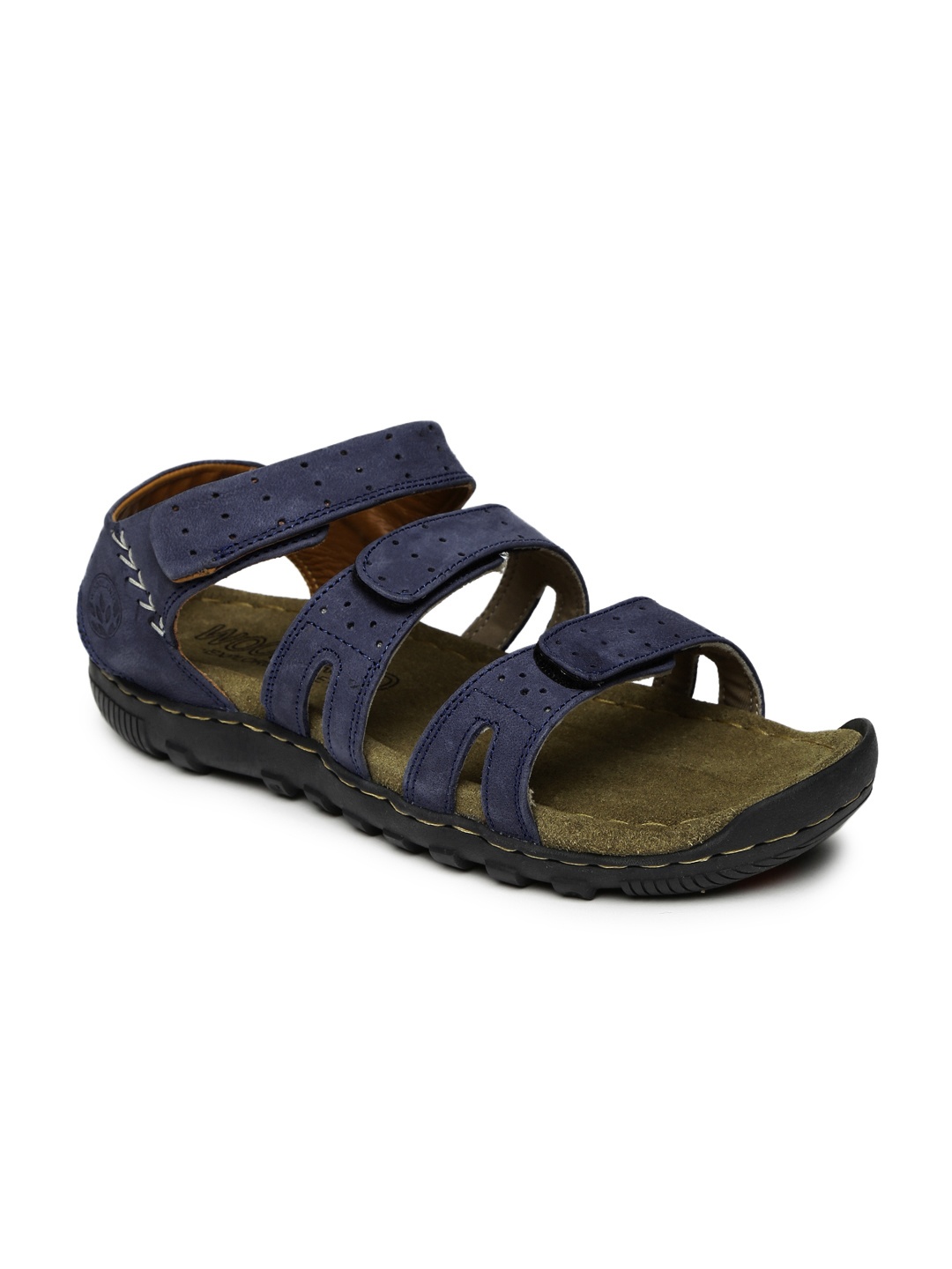 

Woodland Men Perforated Detail Leather Comfort Sandals, Blue