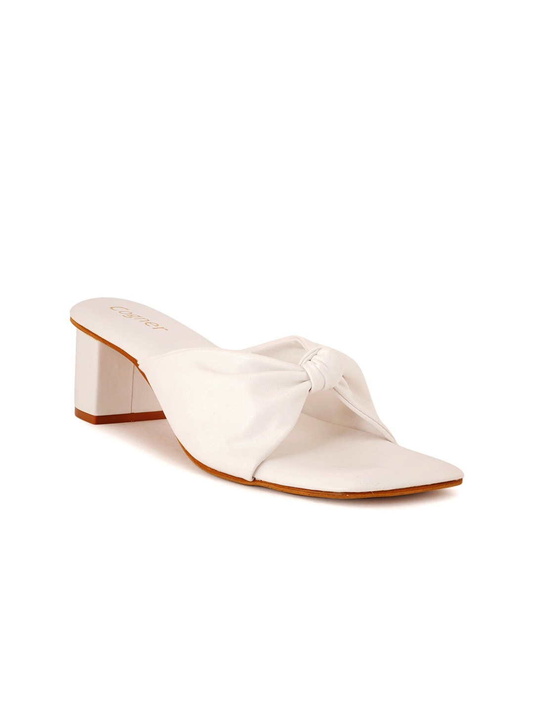 

Cogner Block Heels With Bows, White