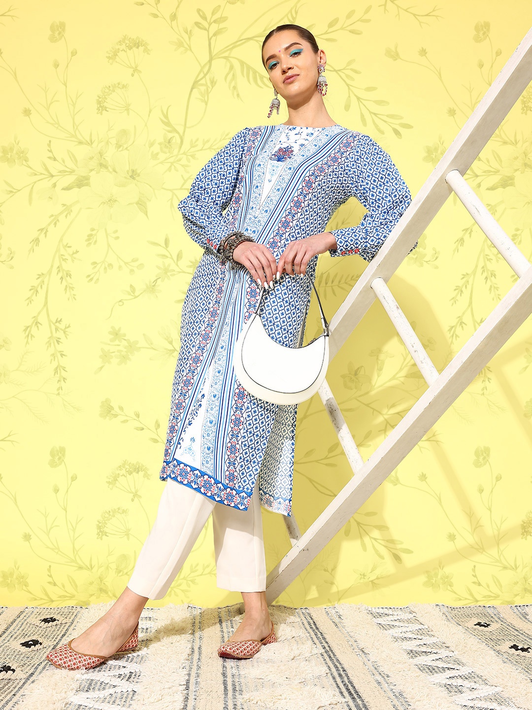 

Anouk Ethnic Motifs Printed Kurta, White