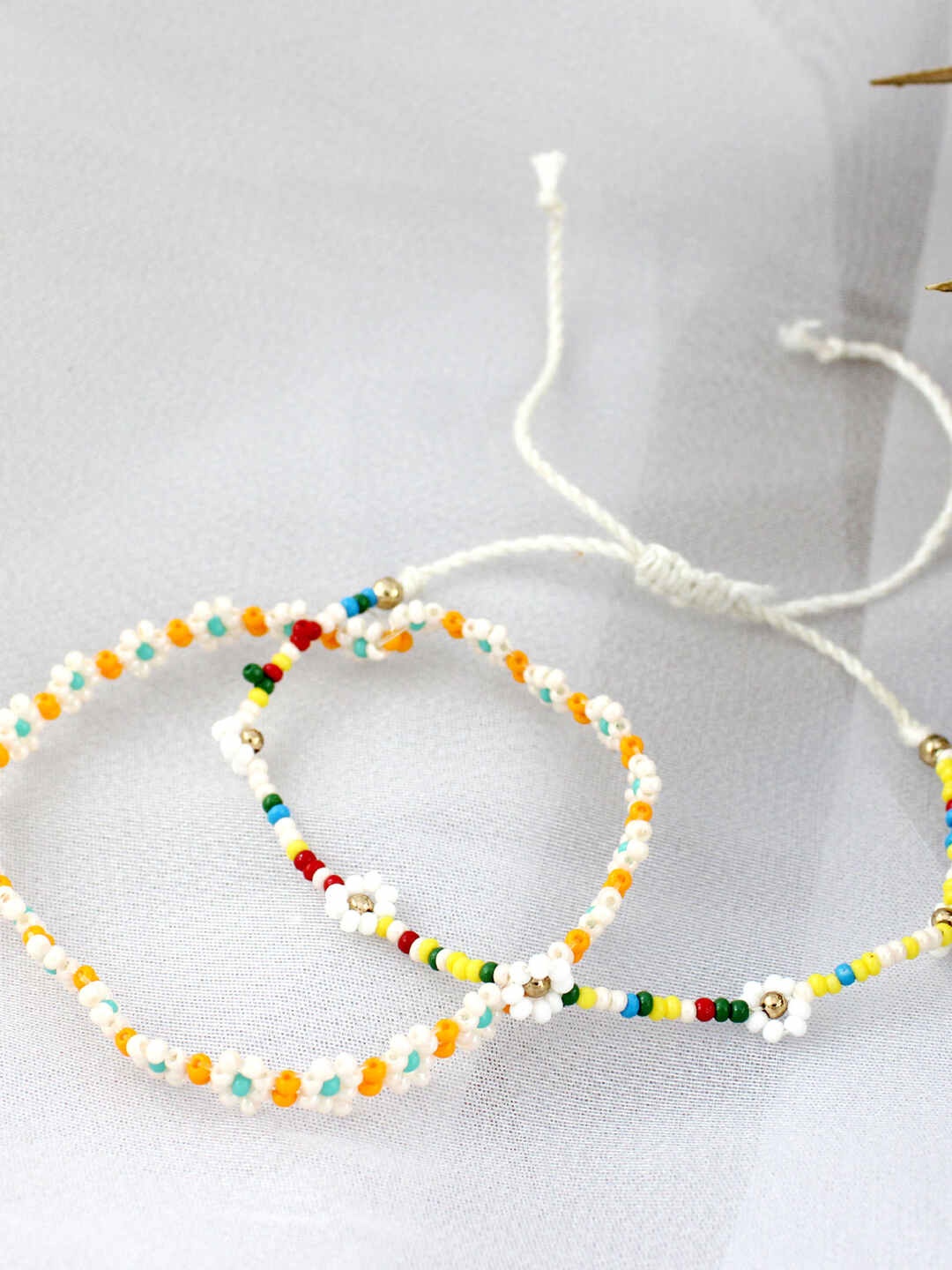 

Runway Ritual Women Set Of 2 Beaded Cuff Bracelets, White
