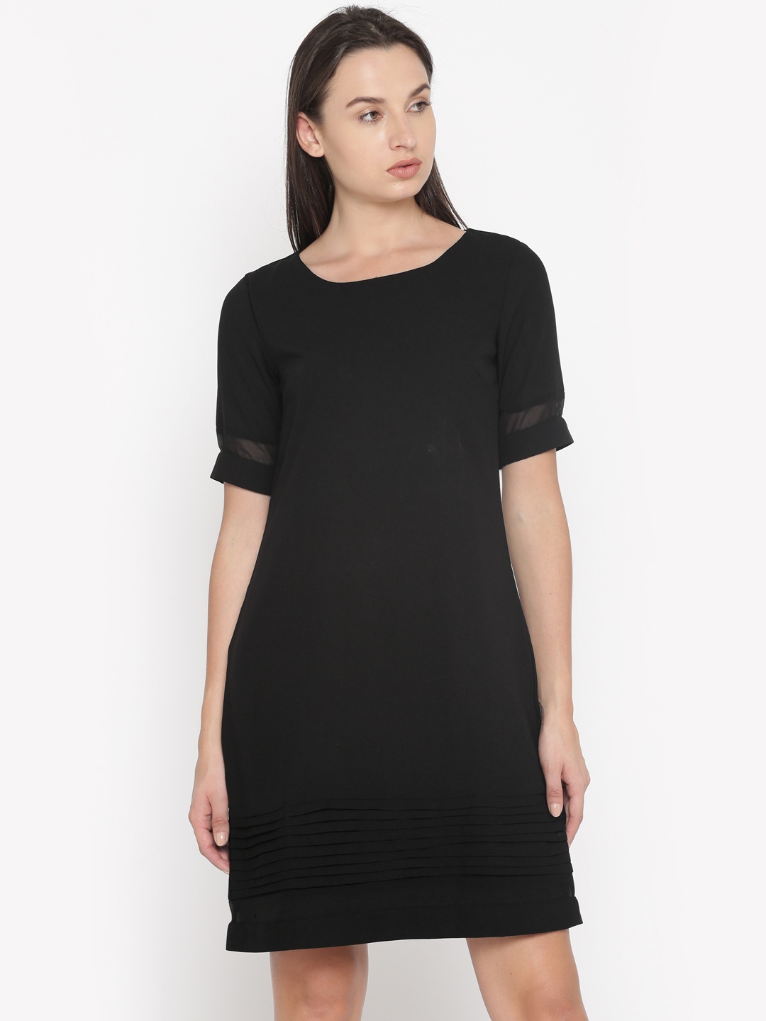 

W Women Black Solid Shift Dress
