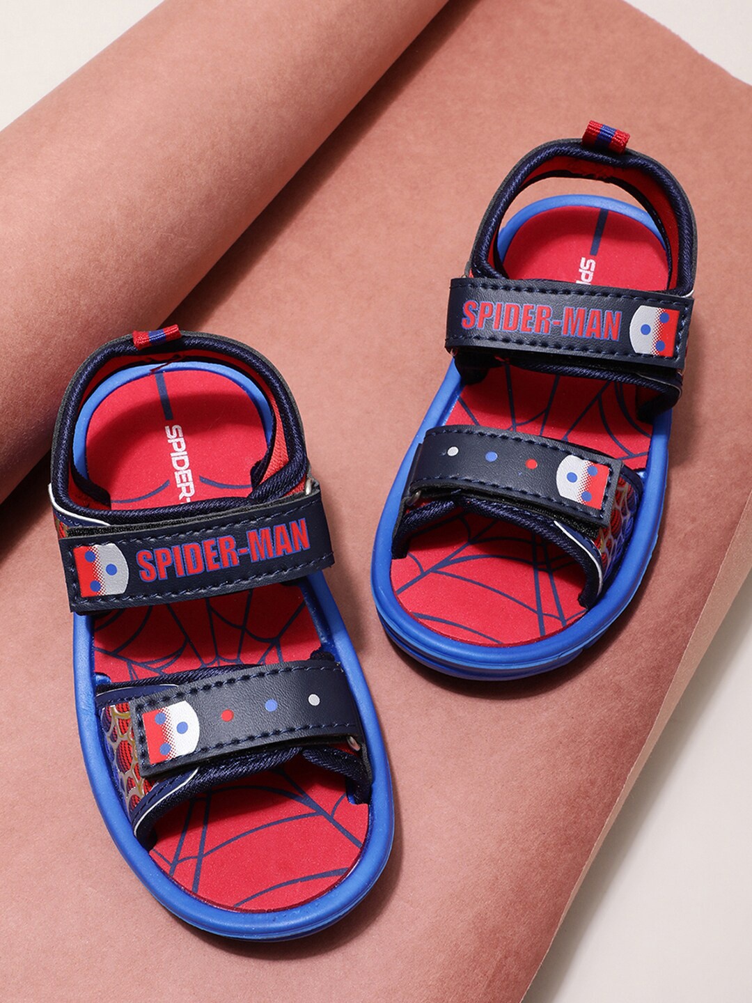 

Kids Ville Boys Spiderman Printed Velcro Sandals, Blue