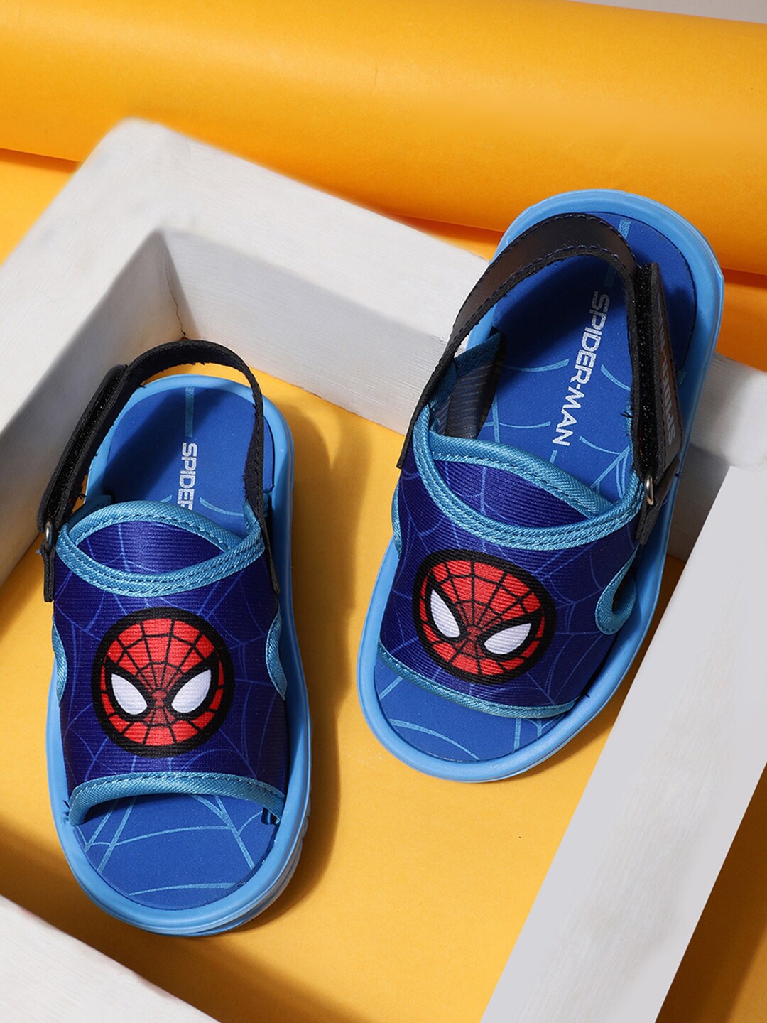 

Kids Ville Boys Spiderman Printed Velcro Sandals, Blue