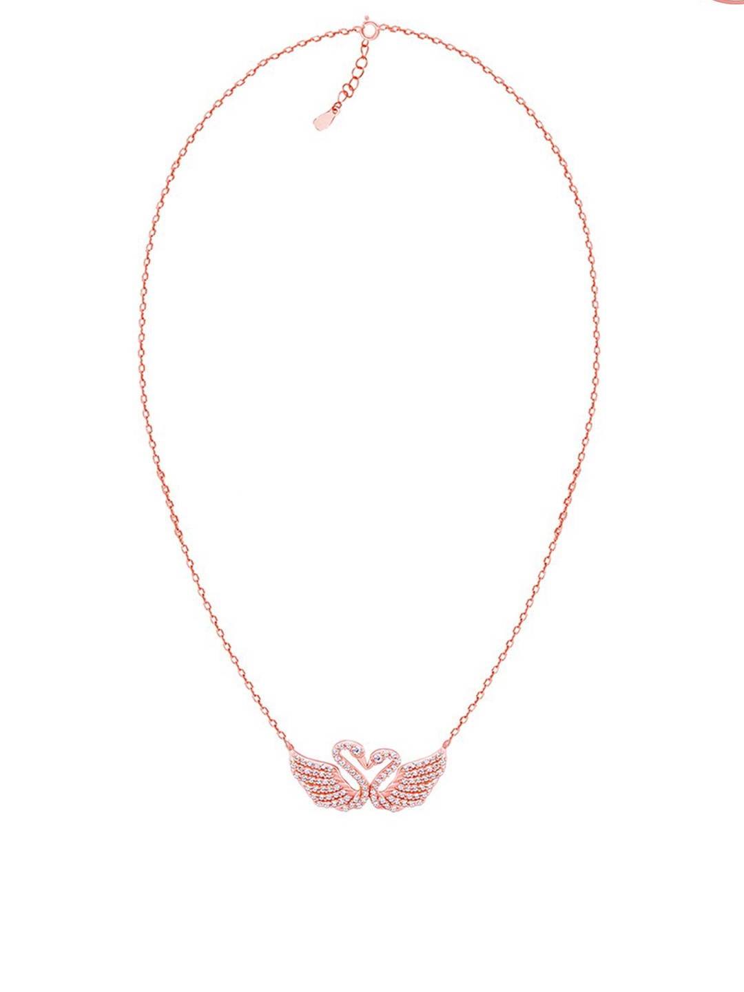 

GIVA 925 Sterling Silver Rose Gold-Plated Swan Love Pendant Chain