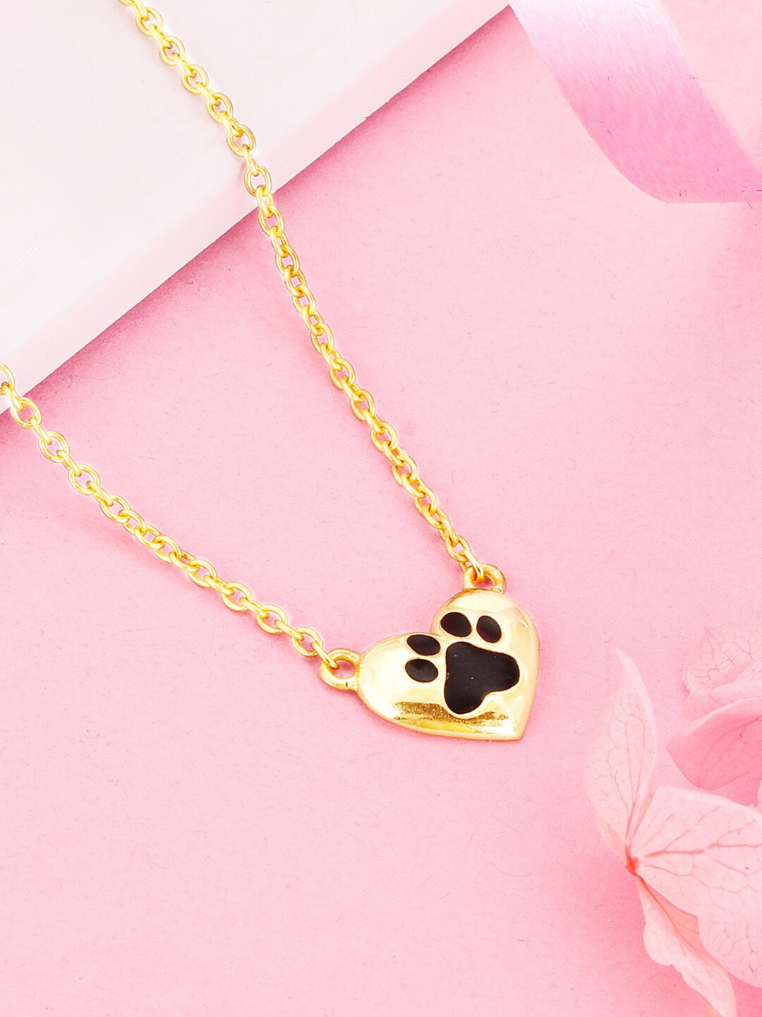 

GIVA 925 Sterling Silver Gold-Plated Hearty Paws Of Love Pendant Chain