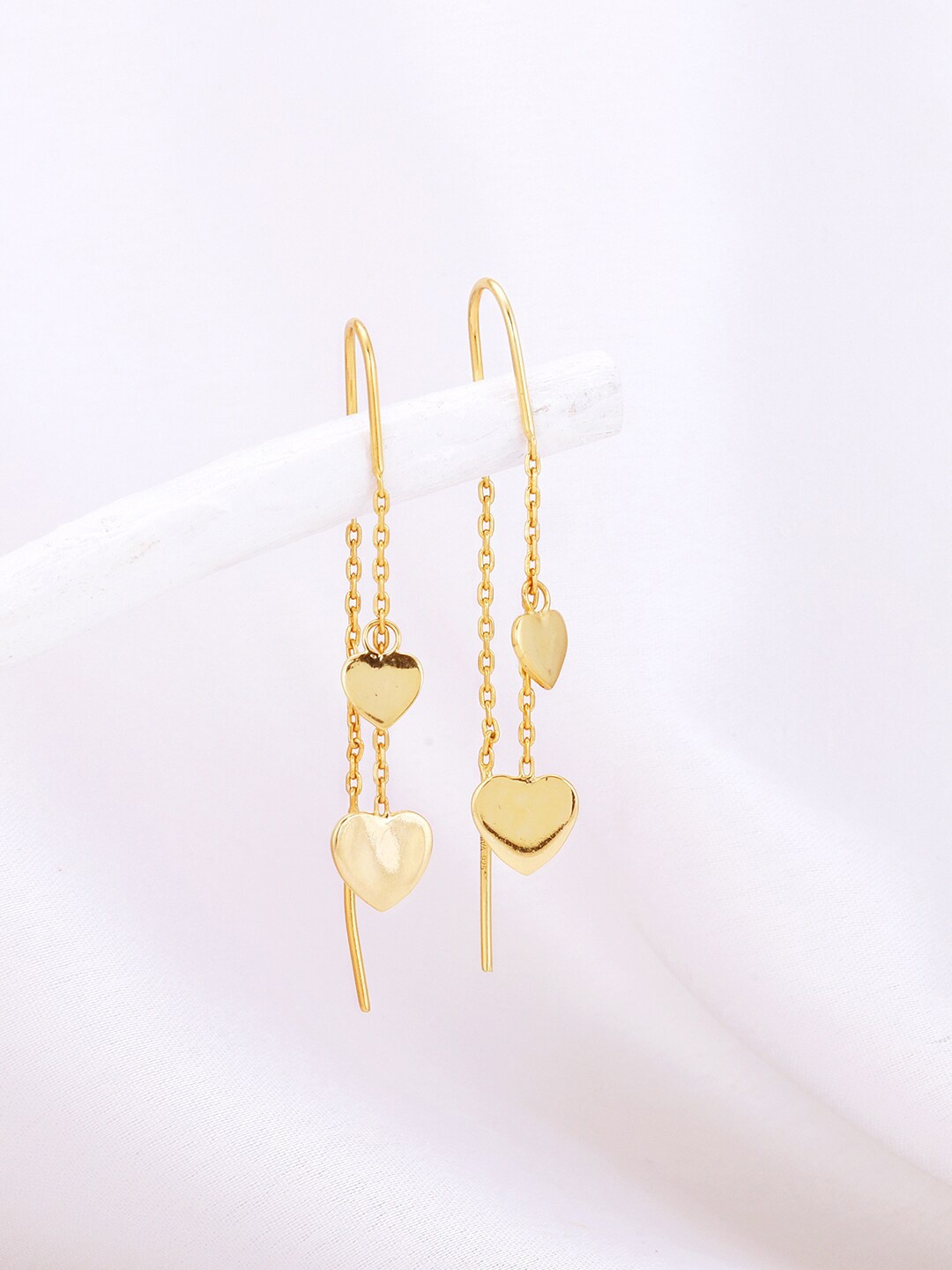 

GIVA Women 925 Sterling Silver Gold-Plated Heart Shaped Drop Earrings