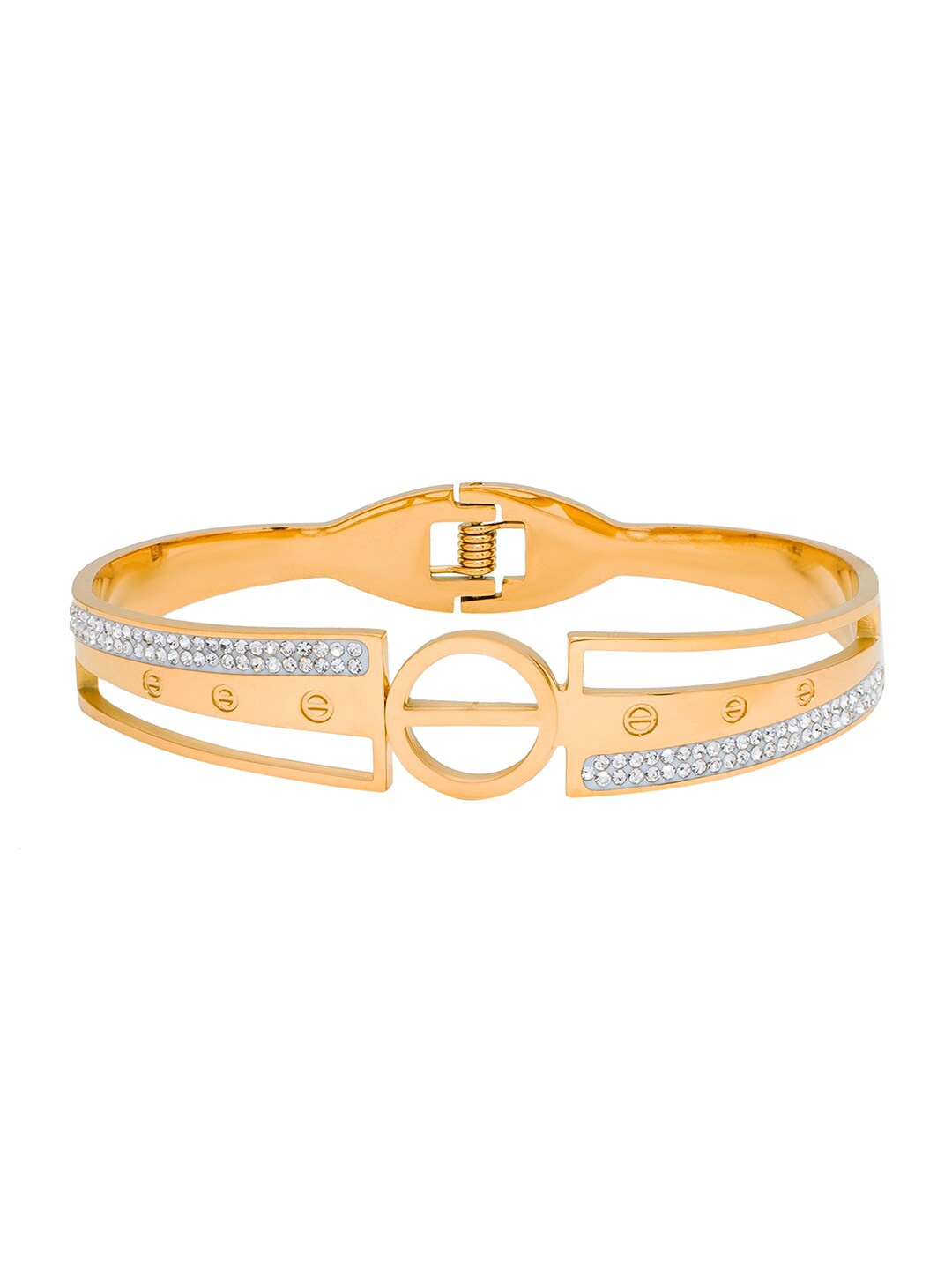 

Moon Dust Women Cubic Zirconia Gold-Plated Bangle-Style Bracelet