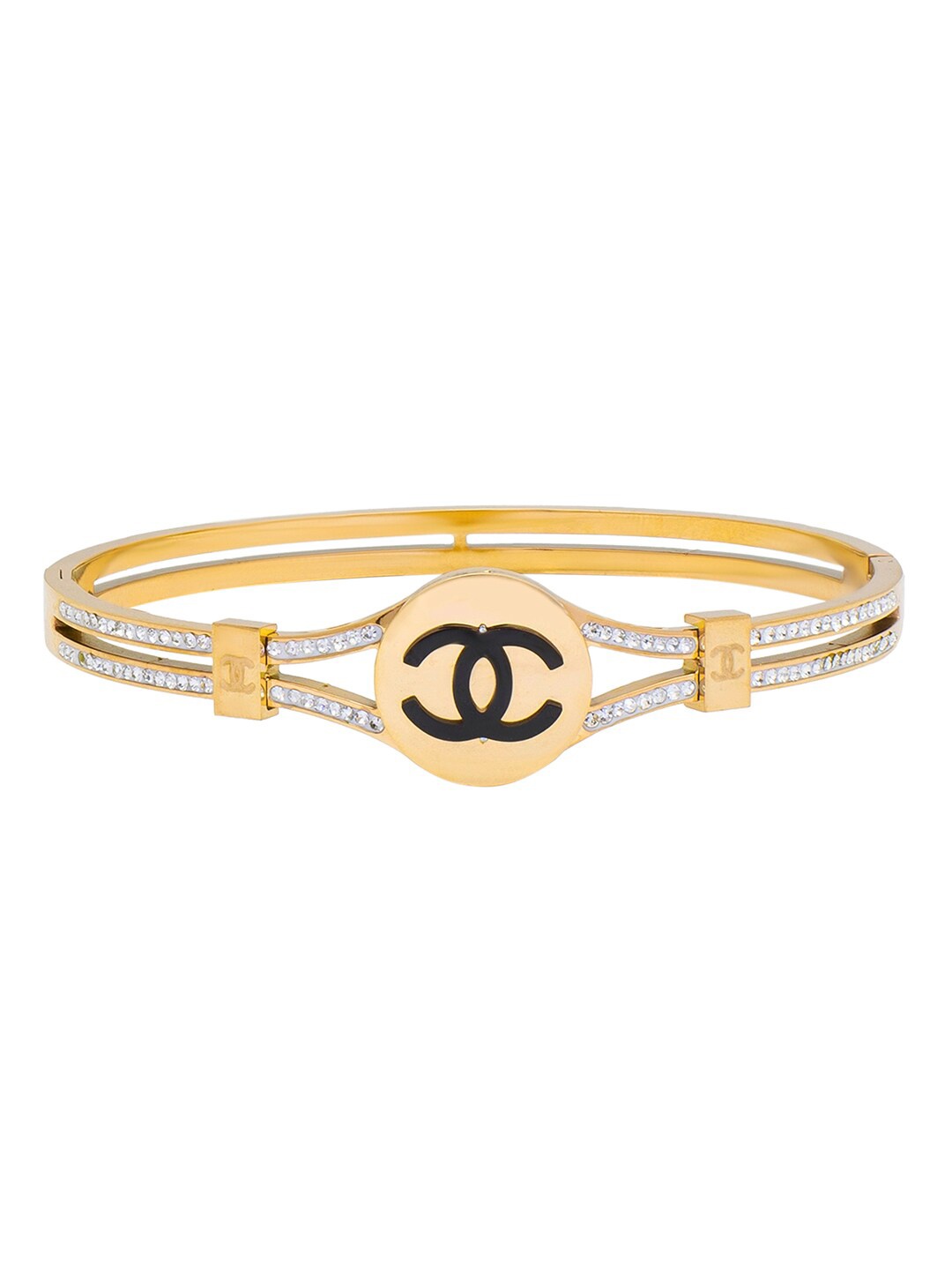 

Moon Dust Women Cubic Zirconia Gold-Plated Bangle-Style Bracelet