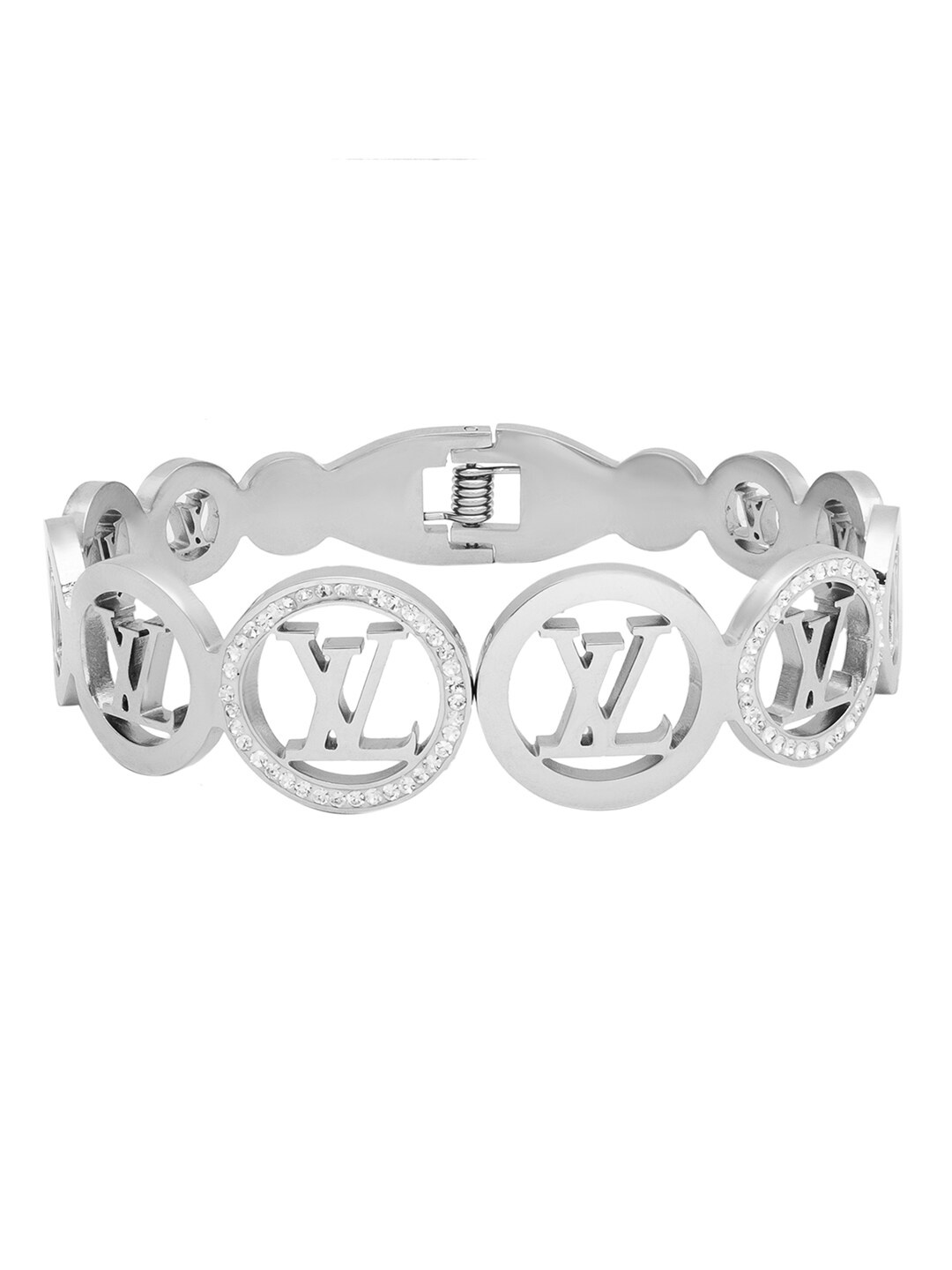 

Moon Dust Women Cubic Zirconia Silver-Plated Bangle-Style Bracelet
