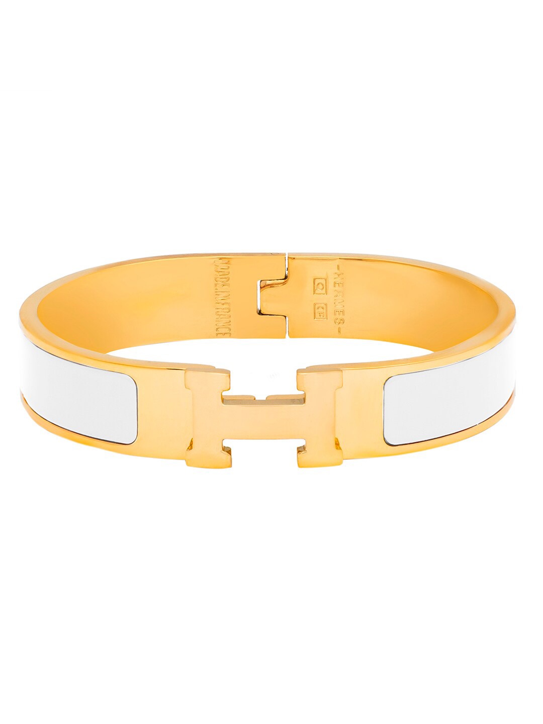 

Moon Dust Women Gold-Plated Crystal Studded Bangle-Style Bracelet, White