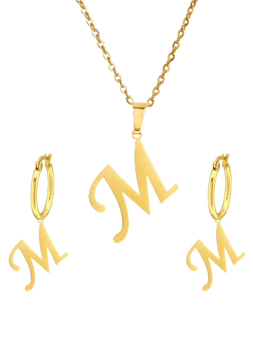 

Goldnera Gold Plated Pendant Set with Drop Earrings