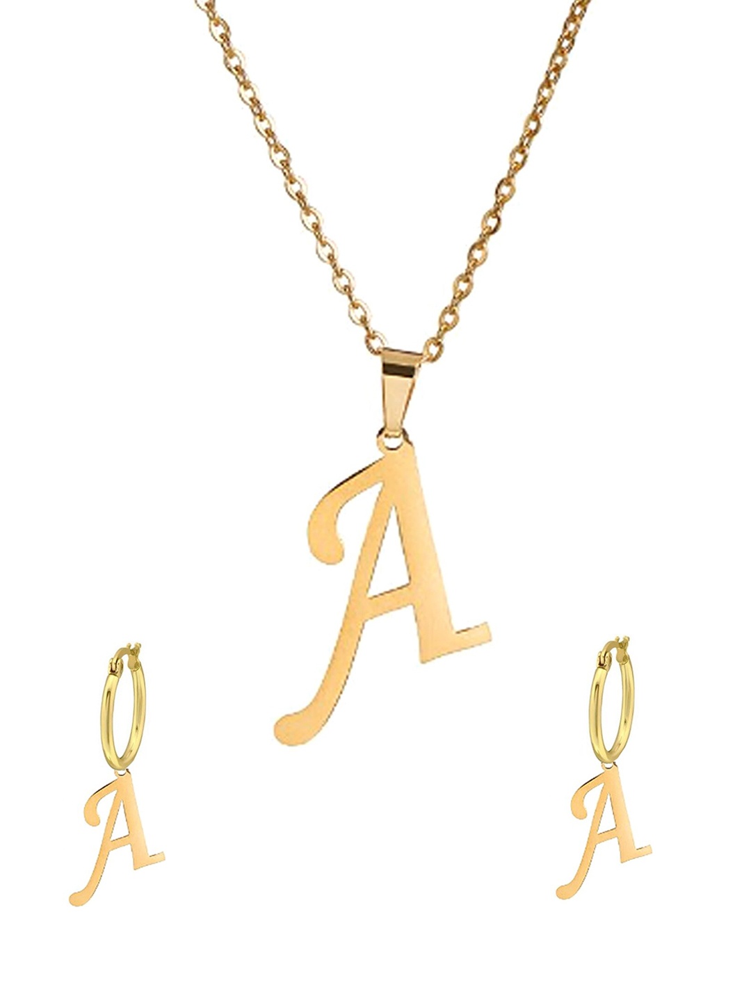 

Goldnera Gold Plated Pendant Set with Drop Earrings