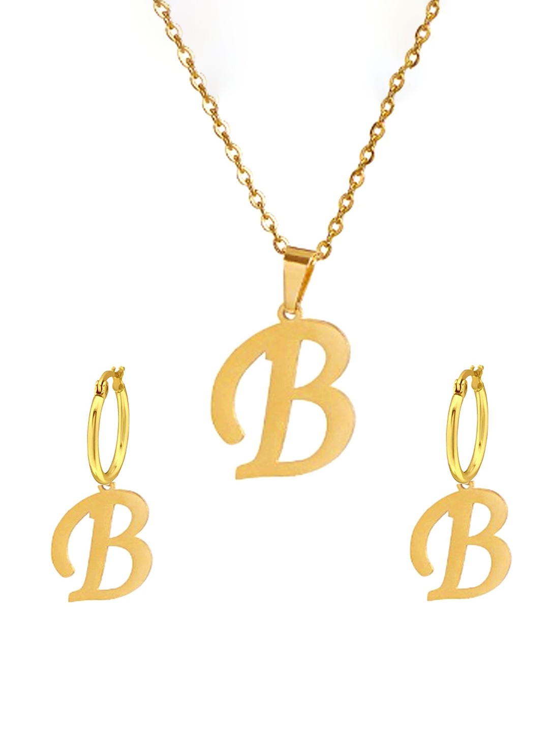 

Goldnera Gold Plated Pendant Set with Drop Earrings