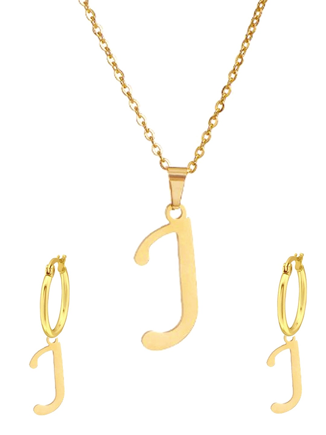 

Goldnera Gold Plated Pendant Set with Drop Earrings