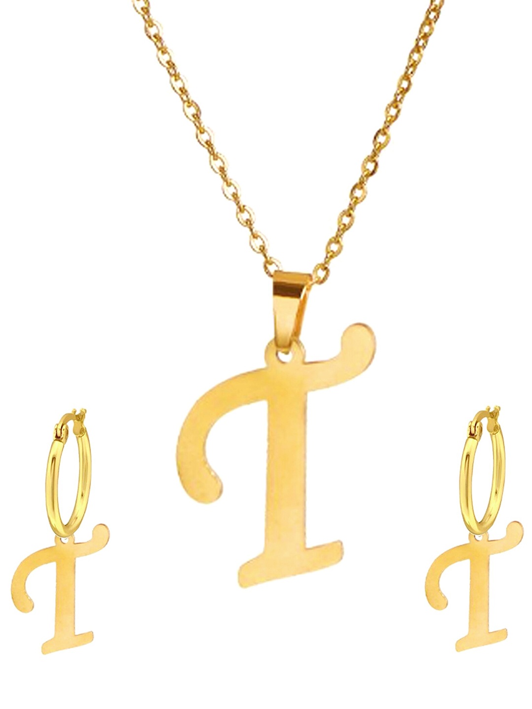

Goldnera Gold Plated Pendant Set with Drop Earrings