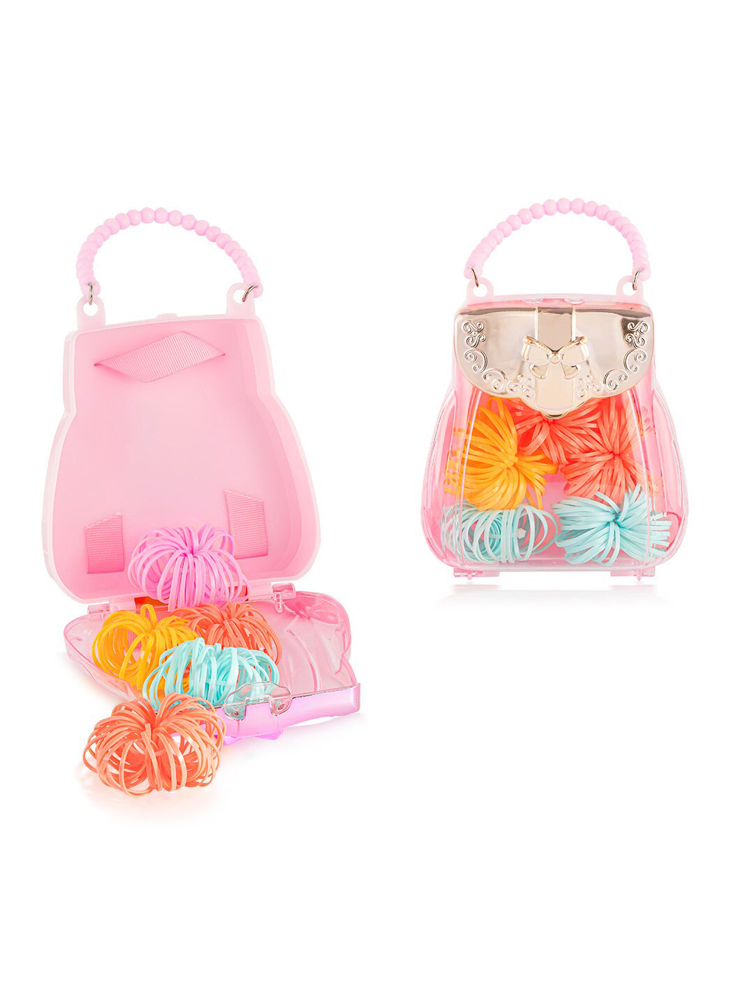 

HAIR DRAMA CO. Kids Girls Set Of 70 Ponytail Holders, Blue