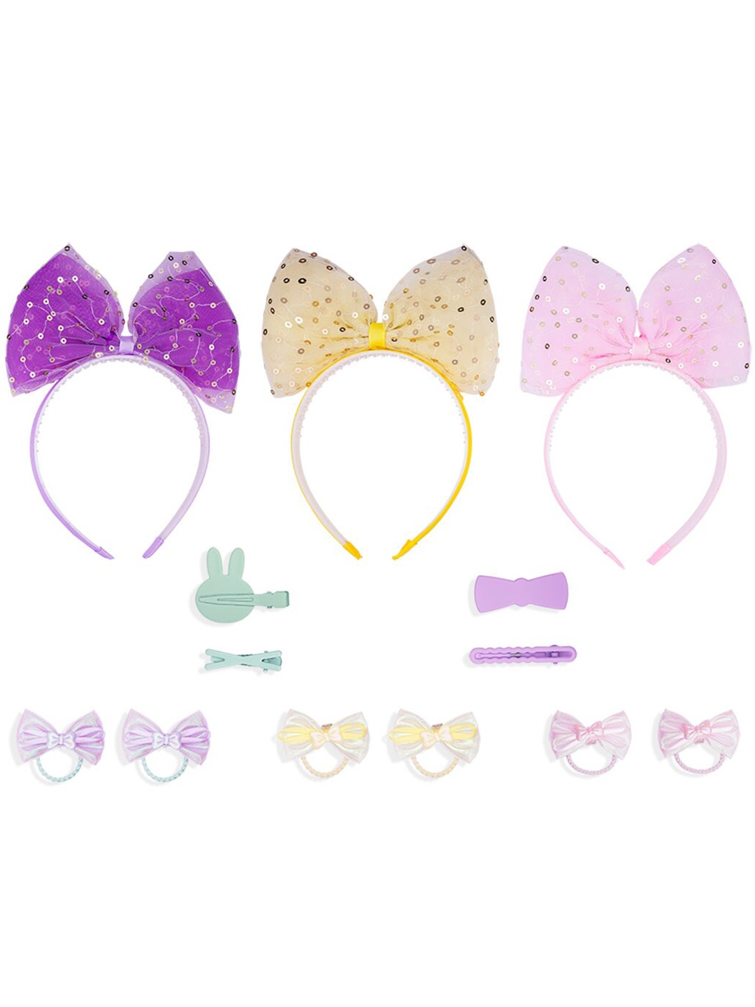 

HAIR DRAMA COMPANY Girls Set of 13 Embellished Hair Accessory Set, Purple