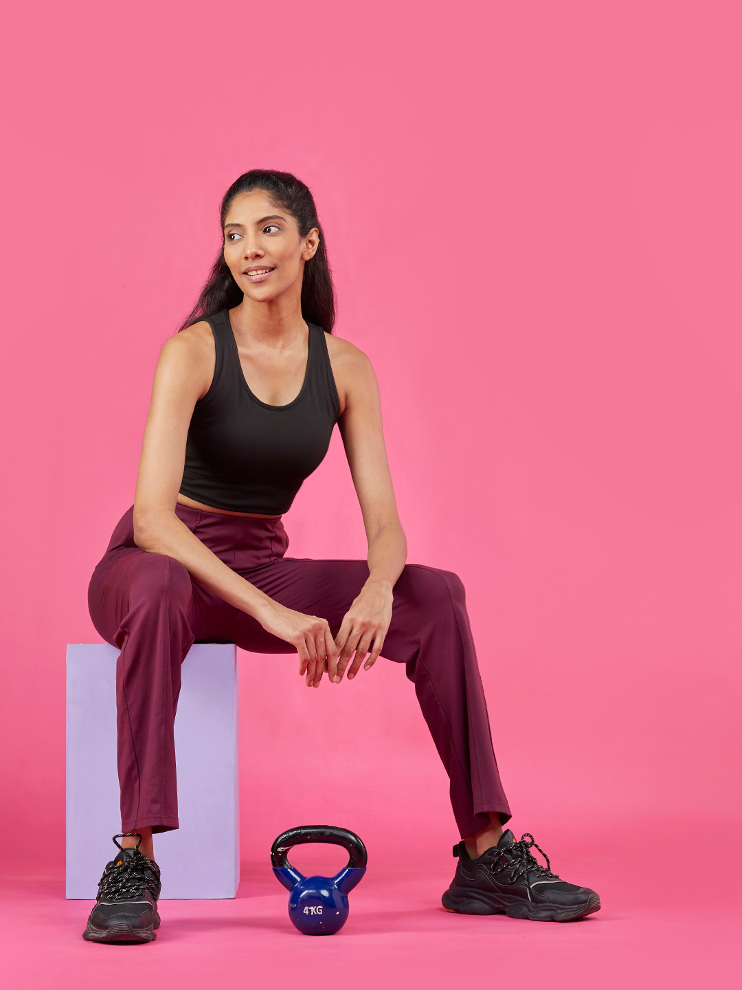 

Blissclub Women On The Go Straight Aeroflo Mid-Rise Track Pants, Burgundy