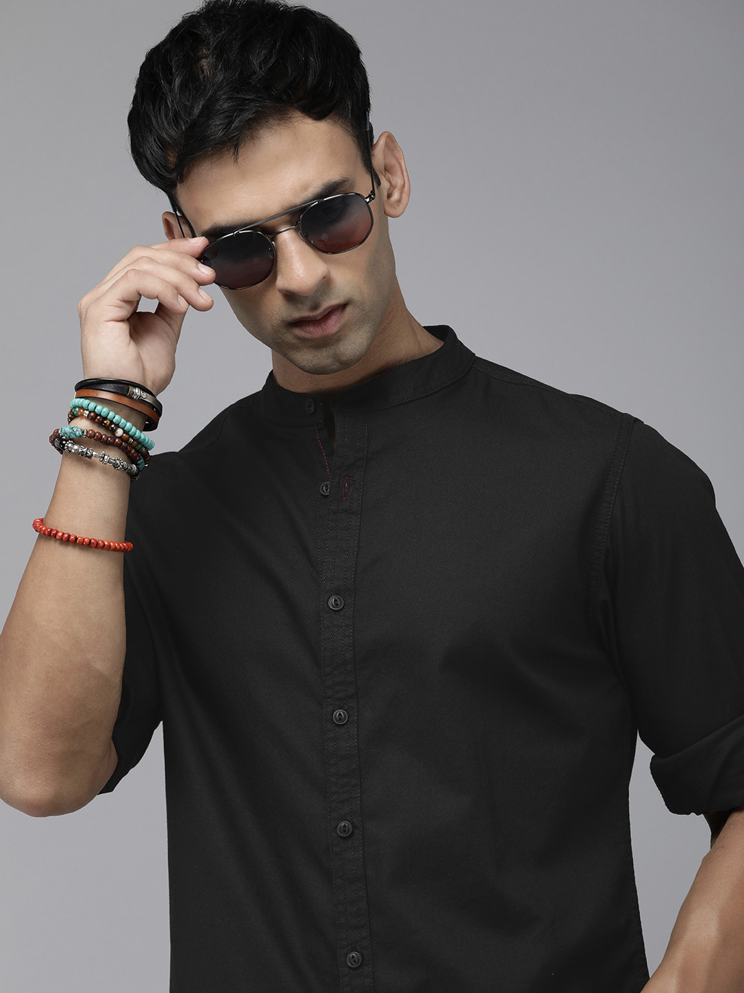 

The Roadster Lifestyle Co. Men Pure Cotton Casual Shirt, Black