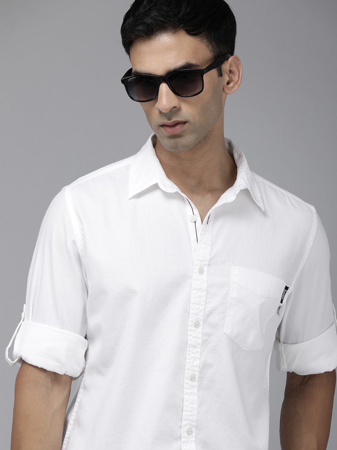 

The Roadster Lifestyle Co. Men Pure Cotton Casual Shirt, White