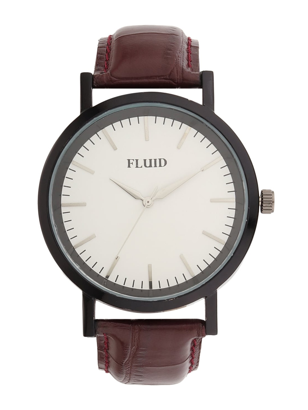 

FLUID Men Dial & Leather Textured Straps Analogue Watch FL23-804G-WH01, White
