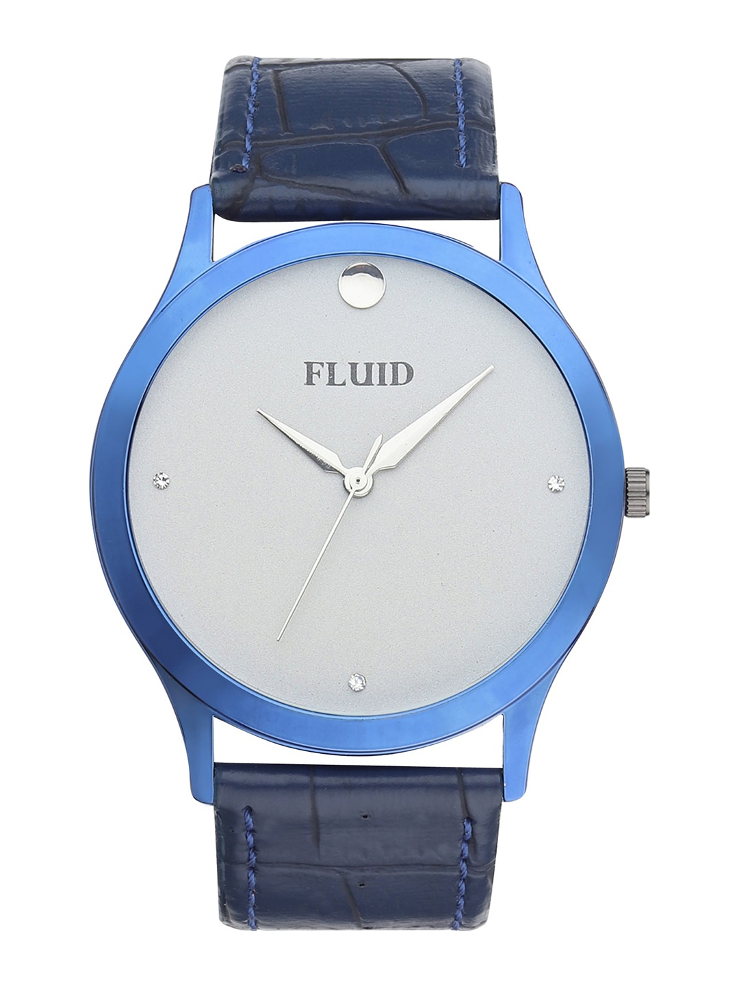 

FLUID Men Embellished Dial & Leather Textured Straps Analogue Watch FL23-787G-GRY01, Grey