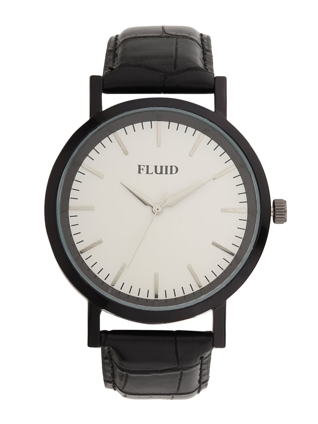 

FLUID Men Dial & Leather Textured Straps Analogue Watch FL23-803G-WH01, White