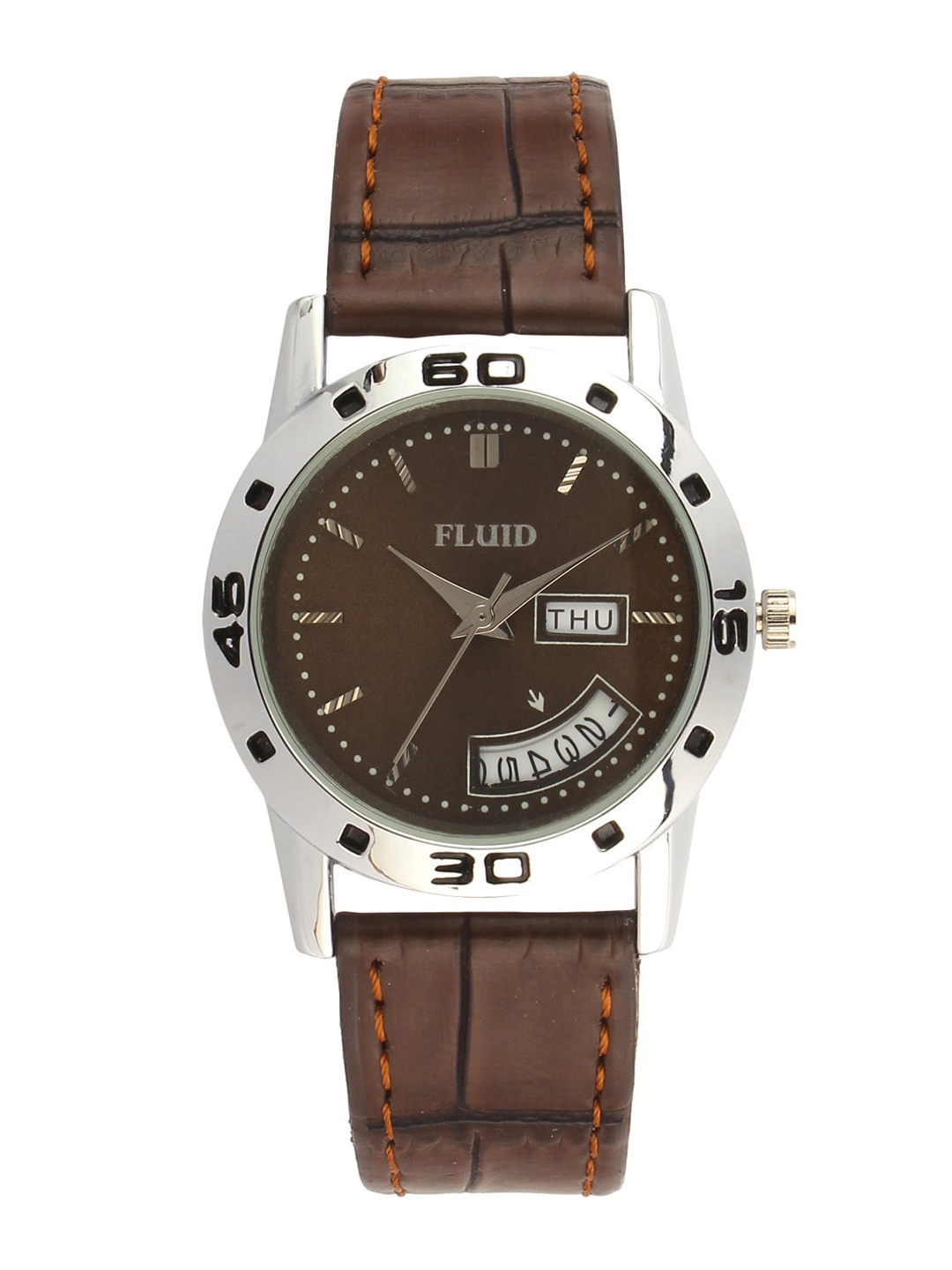

FLUID Women Printed Dial & Leather Straps Analogue Watch F23L-779L-BR01, Brown