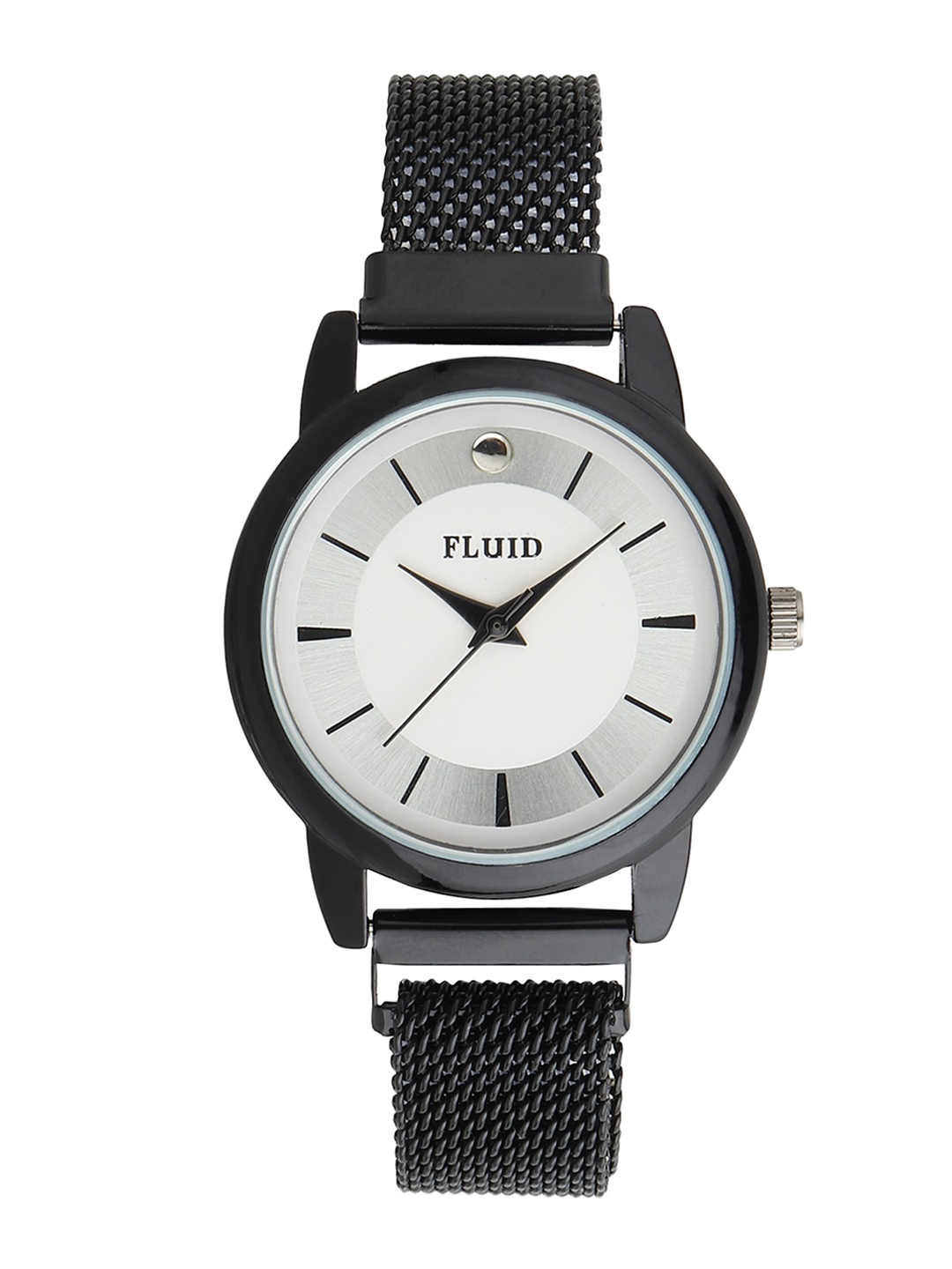 

FLUID Women White Dial & Black Bracelet Style Straps Analogue Watch