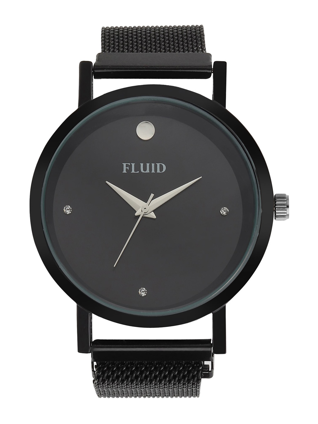 

FLUID Men Embellished Dial & Bracelet Style Straps Analogue Watch FL23-816G-BK01, Black