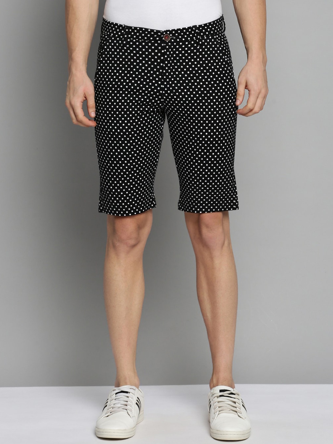 

SHOWOFF Men Printed Cotton Knee Length Regular Fit Shorts, Black