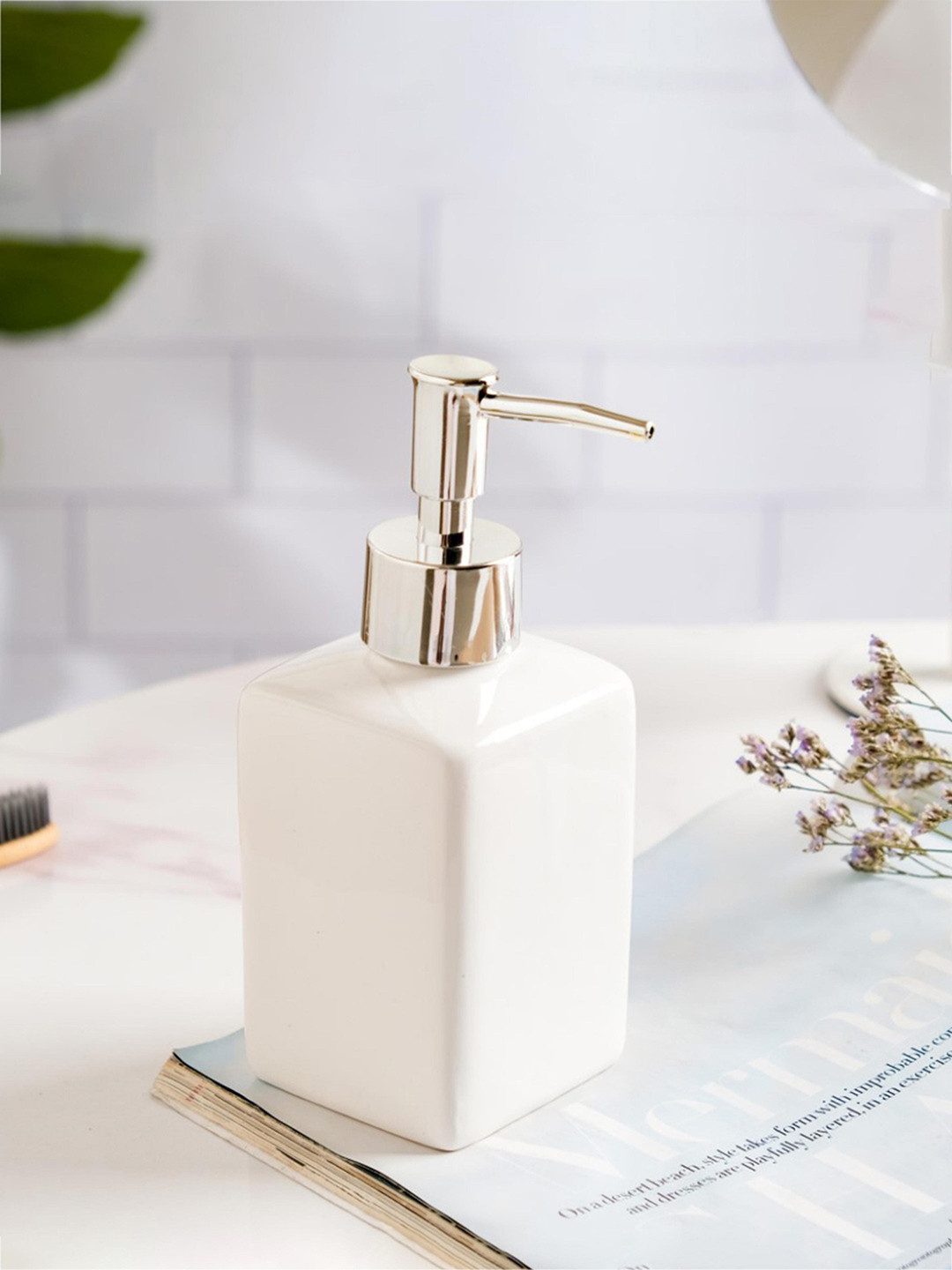 

Nestasia White Celestria Ceramic Rust Proof Liquid Soap Dispenser With Nozzle