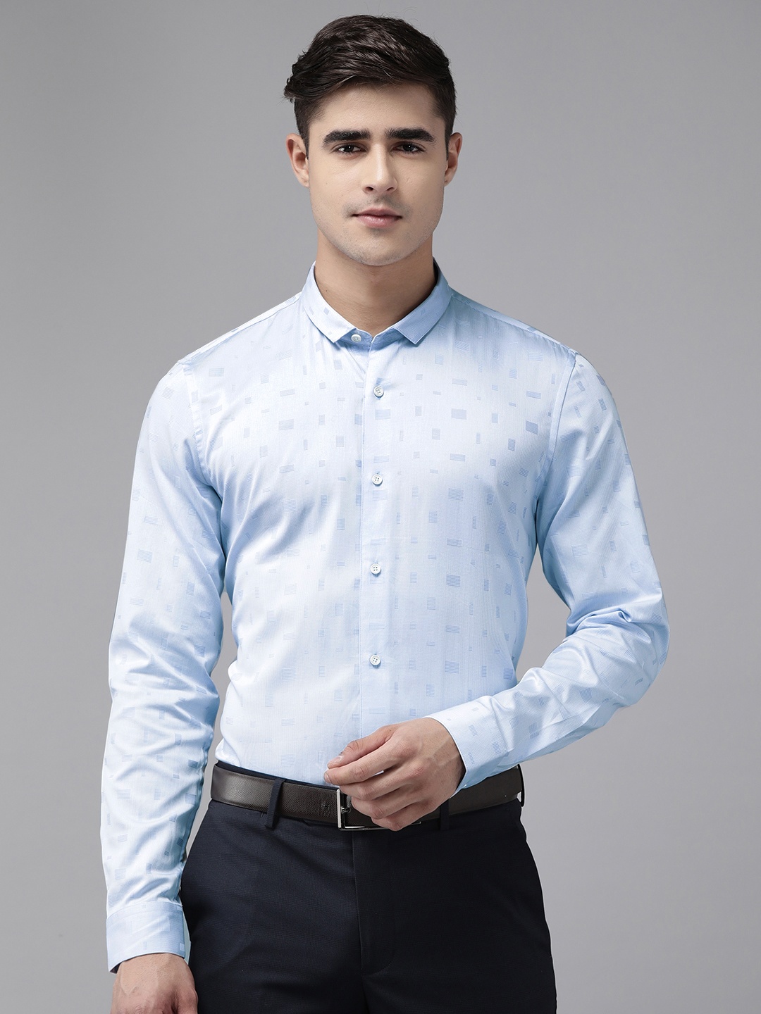 

Blackberrys Men Phoenix Fit Opaque Printed Casual Shirt, Blue