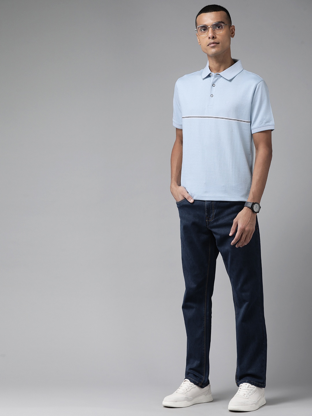 

Blackberrys Polo Collar Pure Cotton T-shirt, Blue