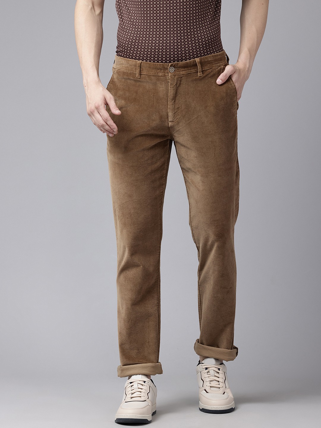 

Blackberrys Men Corduroy Trousers, Khaki