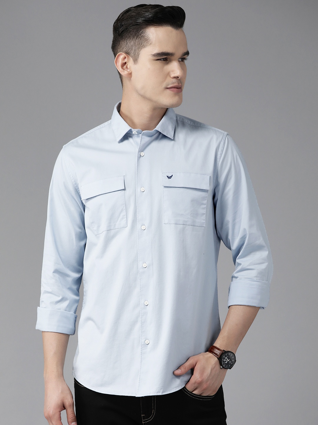

Blackberrys Men Slim Fit Casual Shirt, Blue